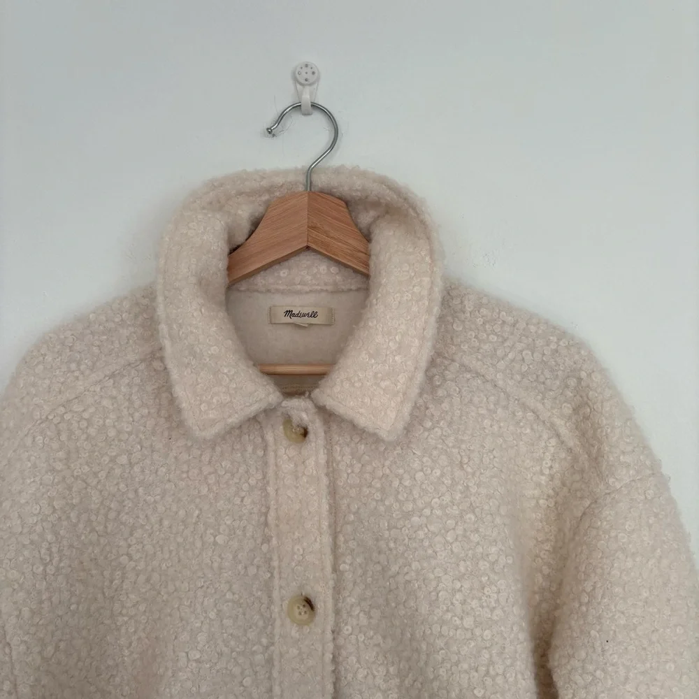 Madewell ||‎ Boucle Bomber Jacket Cream Ivory Medium